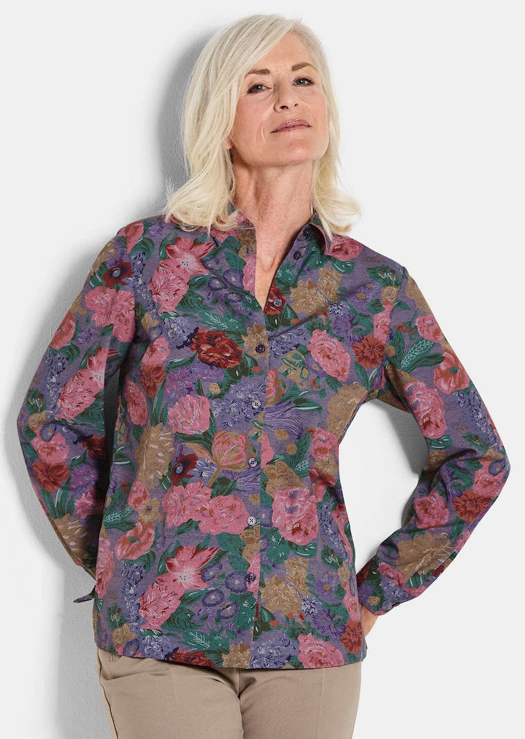 Hemdbluse mit Blumenmuster