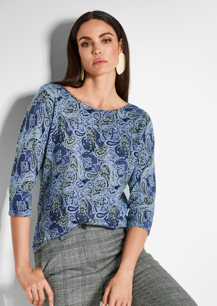 Kaschmir-Pullover mit Allover-Print