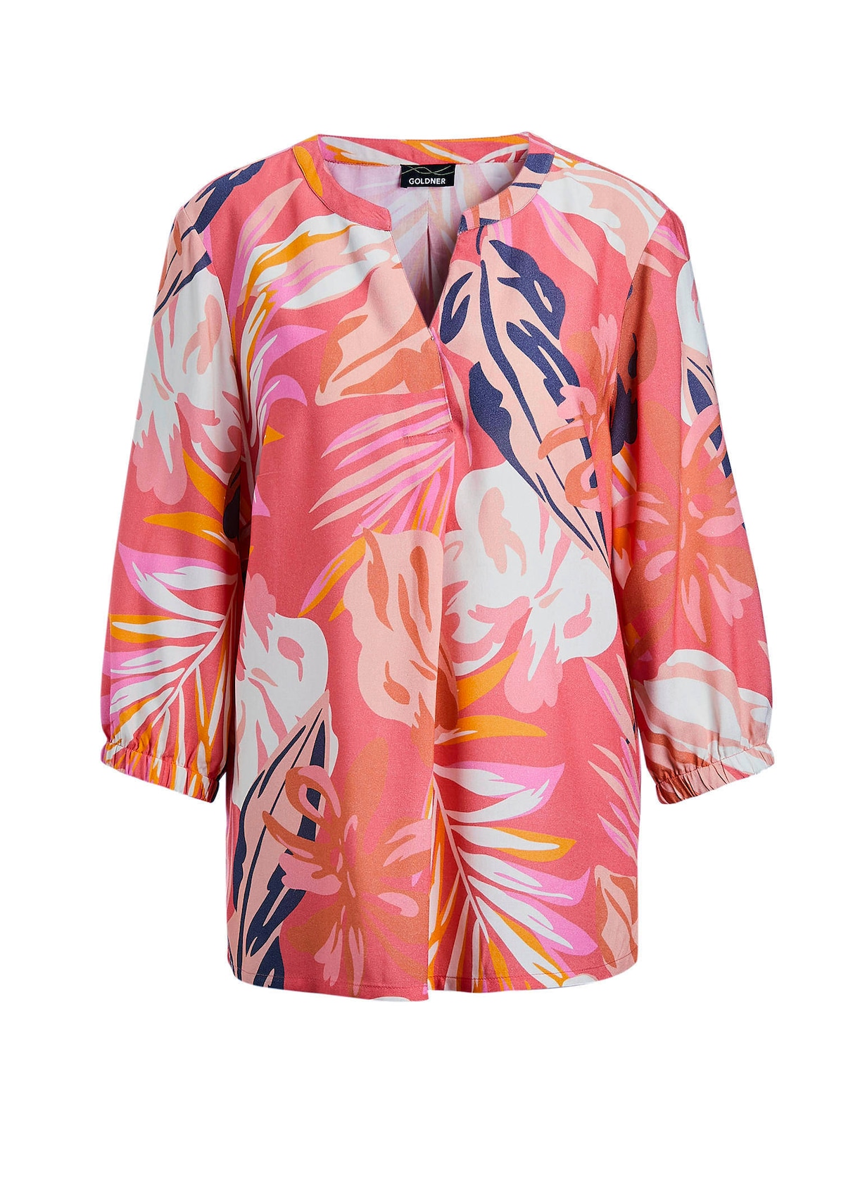 Druckbluse mit Gummibündchen