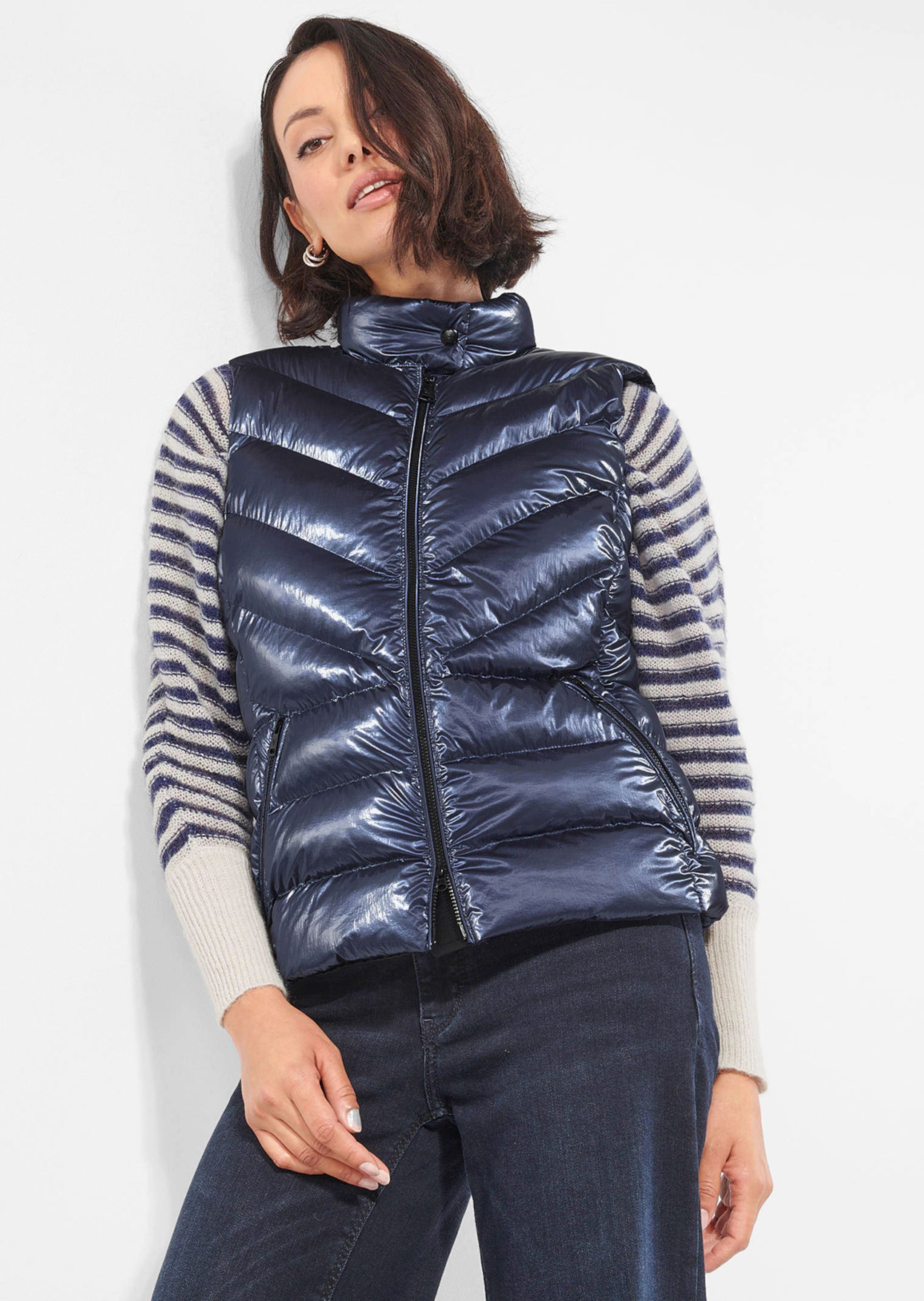 Alba Moda Lederjacke Glanz Jacke In Dunkelsalbei