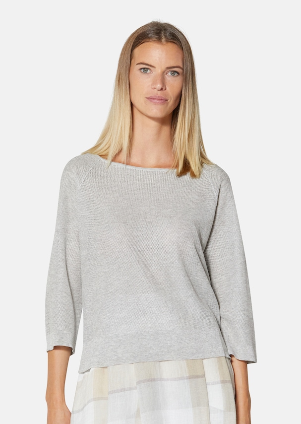 Jumper with 3/4-length sleeves and boat neckline