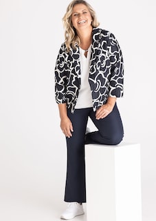 Blazer van glanzend jacquardmateriaal thumbnail 2