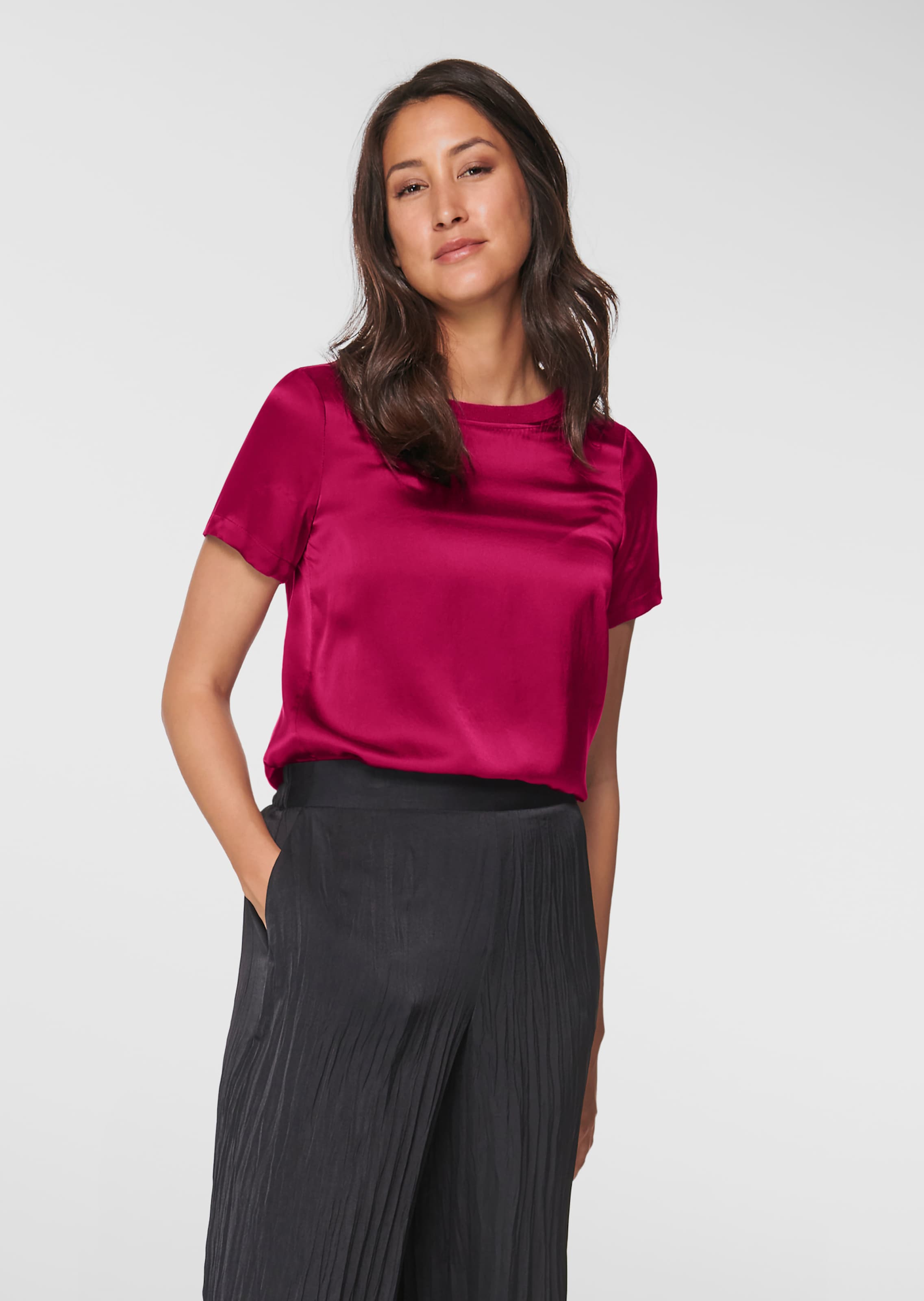 Seidenbluse mit halblangem Ärmel