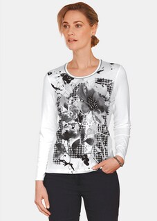 Modieus shirt met pied-de-poule en mooie strassteentjes thumbnail 5
