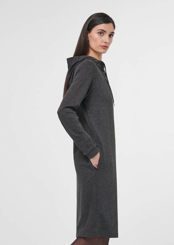 Hooded dress in soft sweat fabric 3