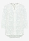 Baumwollbluse mit aufgesetzten Blüten thumbnail 2
