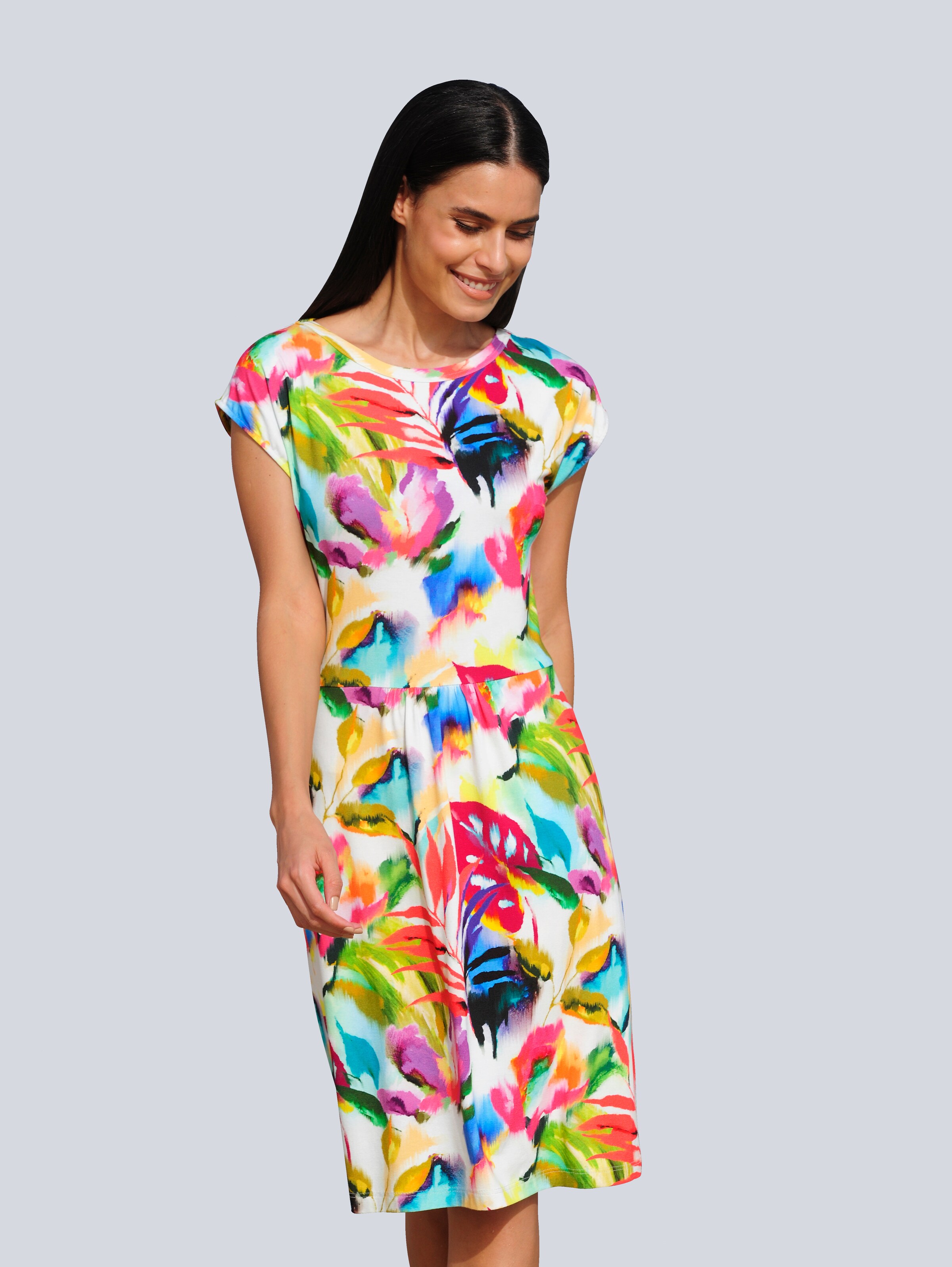 Kleid allover in floralem Dessin 3