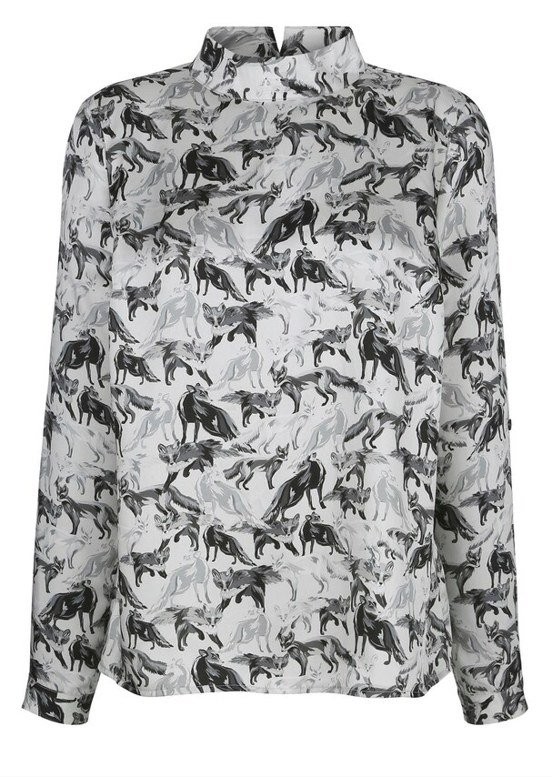 Bluse mit grafischem Alloverprint 4