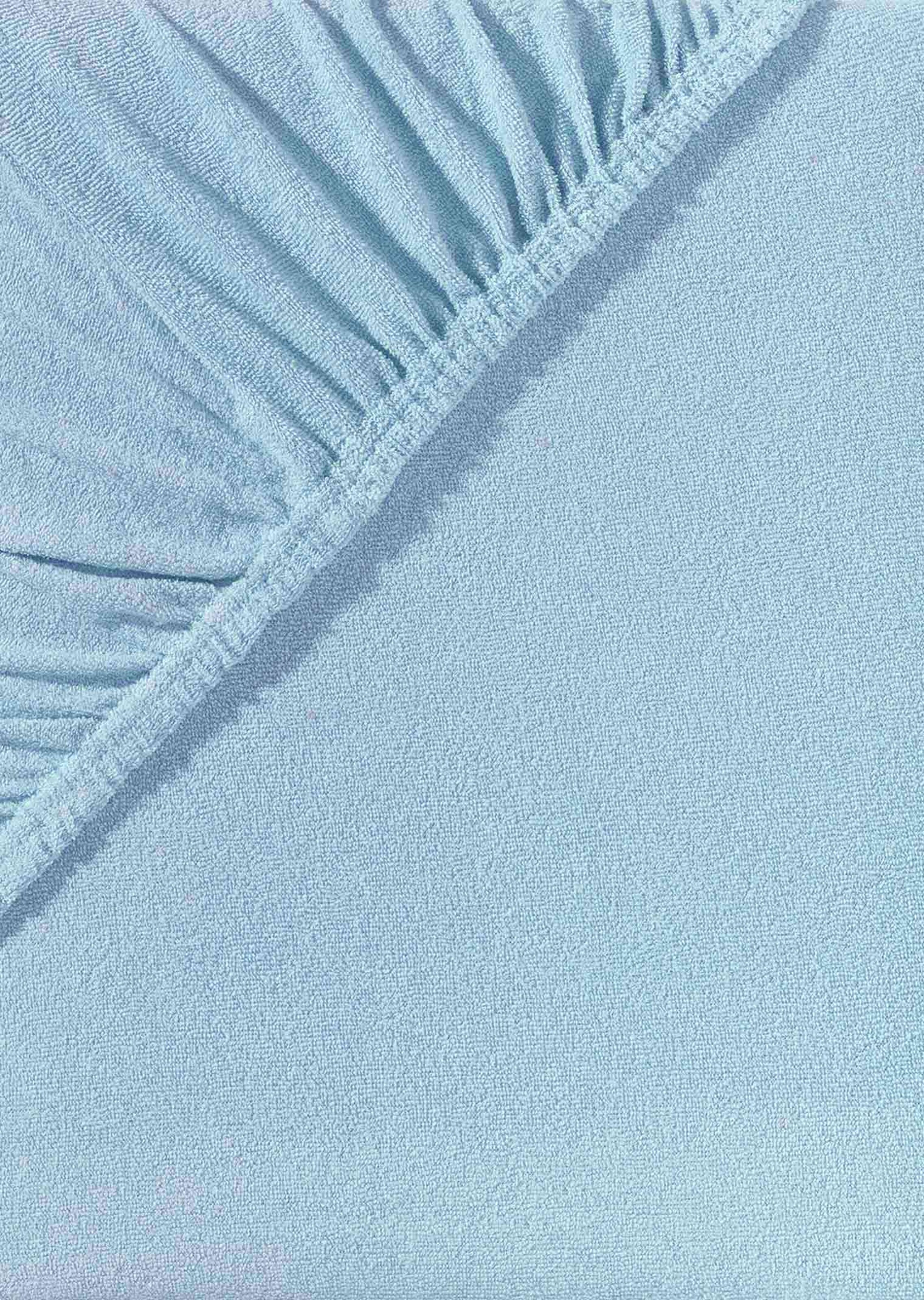 Drap-housse en éponge - bleu clair - Gr. 180-200 x 200 cm de Goldner Fashion