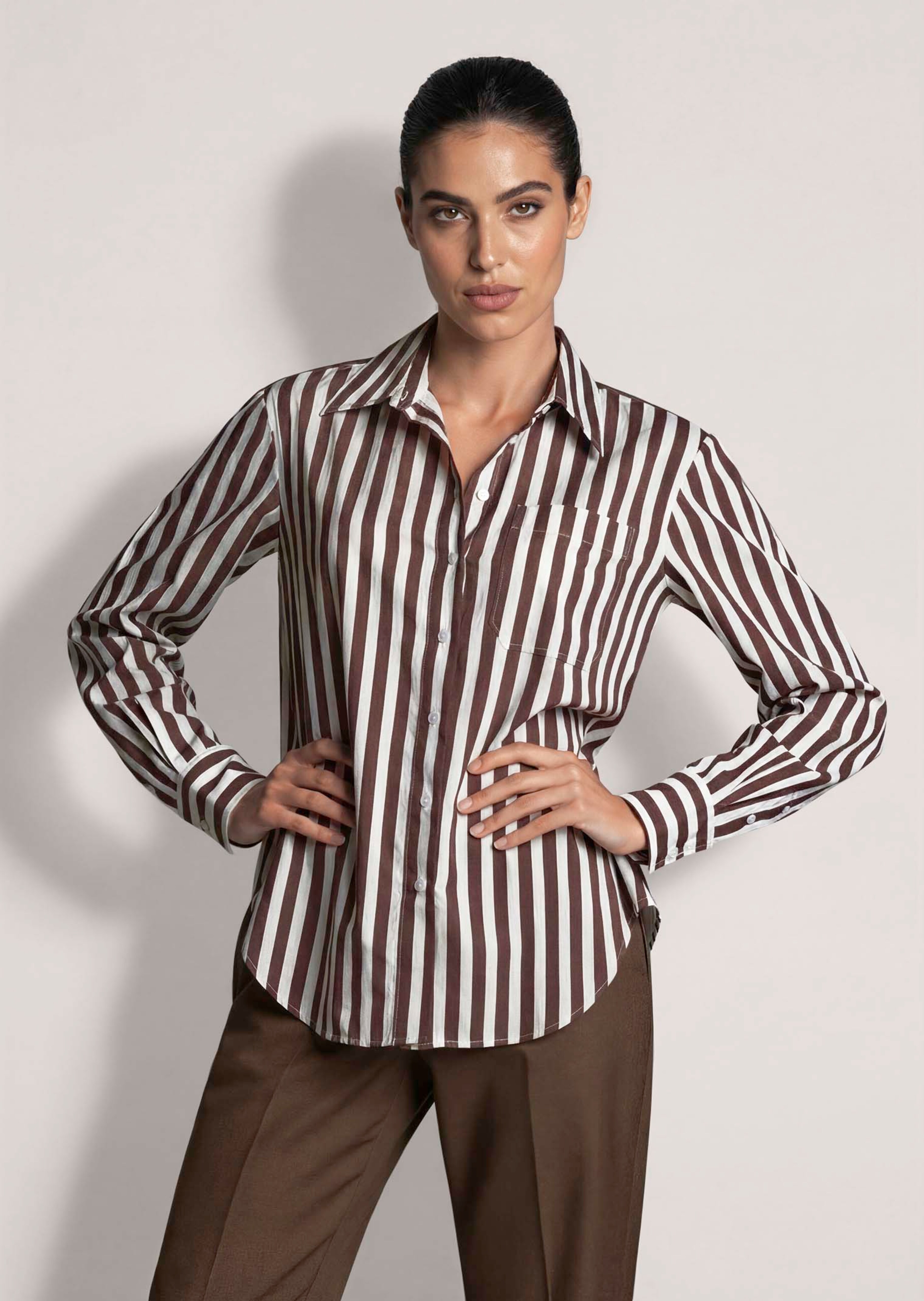 Blouse rayée en coton