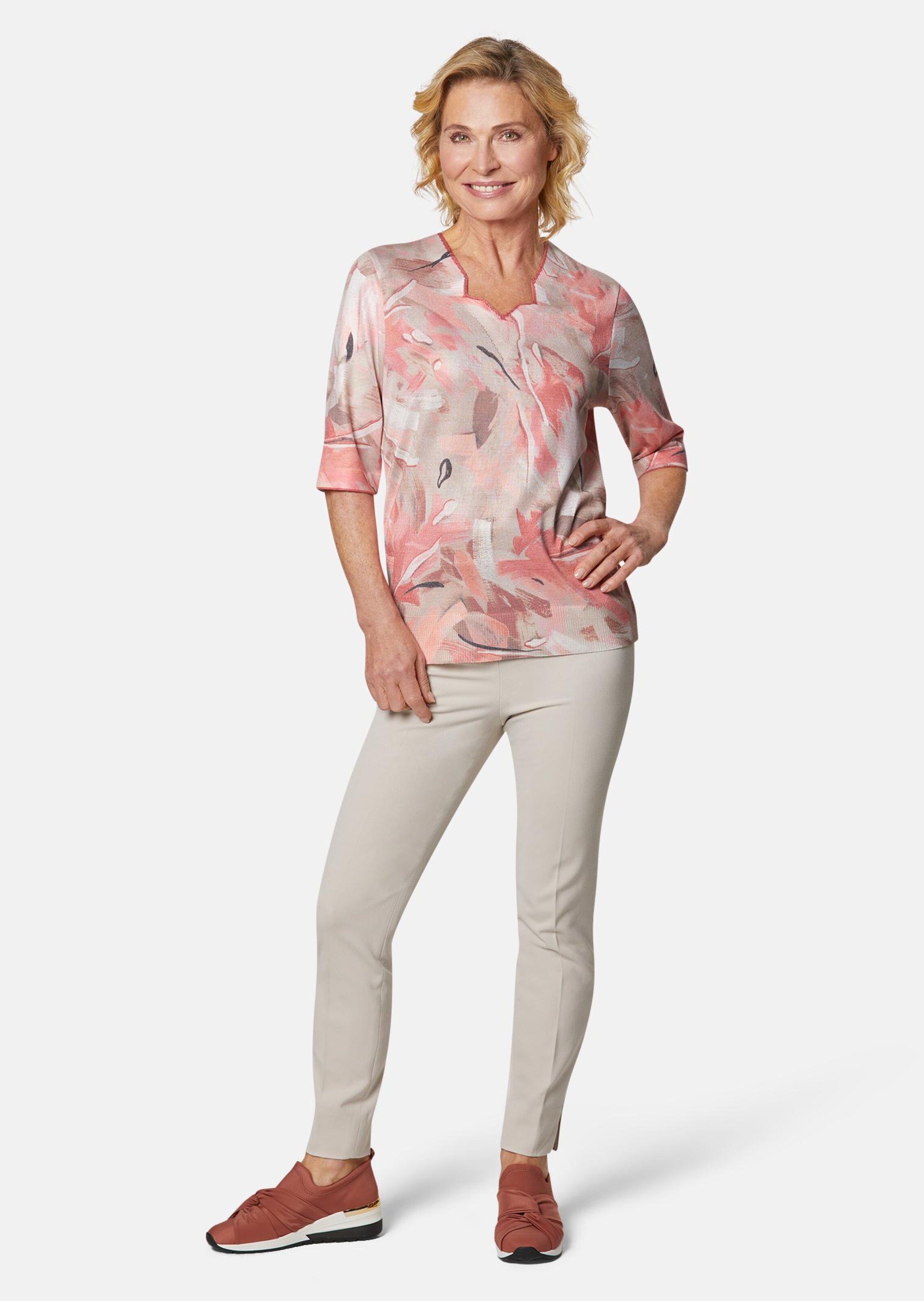 Pull imprimé Di-Strick - orange / à motifs - Gr. 25 de Goldner Fashion