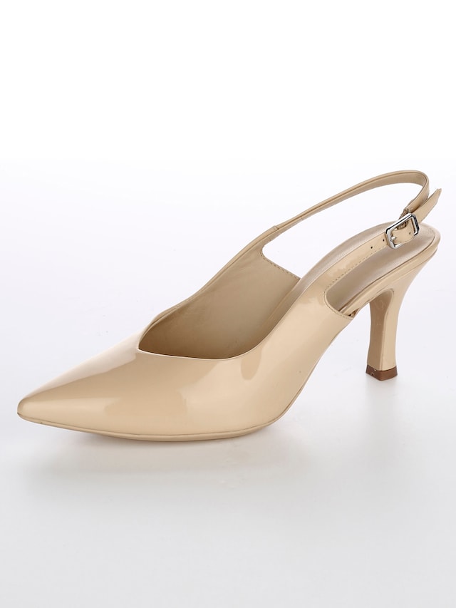 Slingpumps aus Lackleder