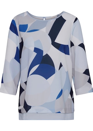 marine / gedess. Moderne blouse in 2-in-1-look