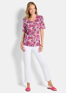 Jersey-Shirt mit Blätterprint thumbnail 2