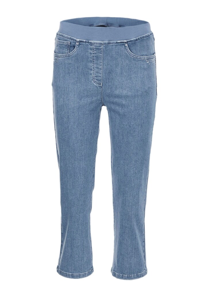 3/4-Jeansschlupfhose Louisa mit bequemen Jerseybund und Stickerei