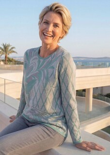 Onderhoudsarme tricot pullover met katoen thumbnail 7