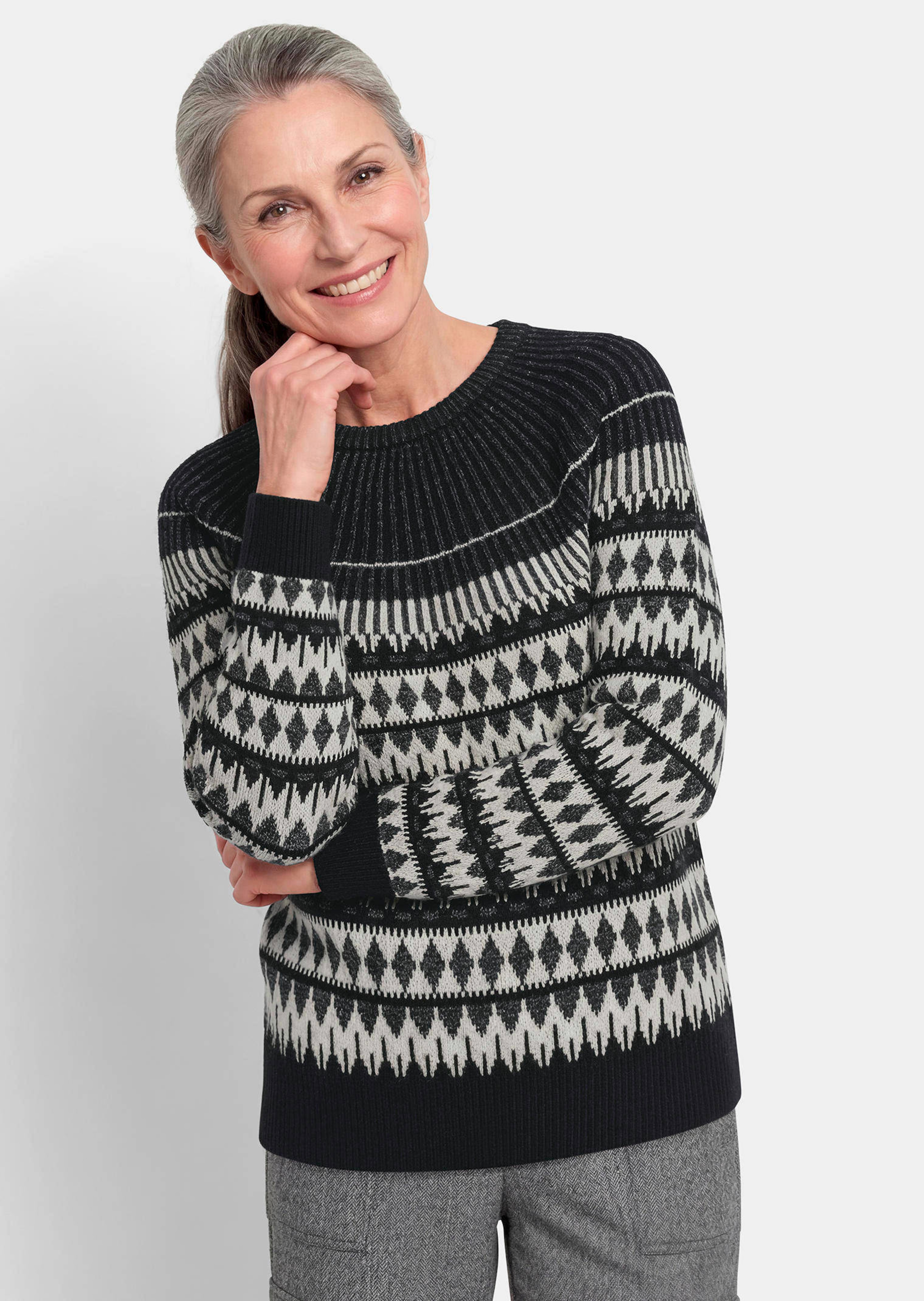 Norwegerpullover mit glitzerndem Lurex