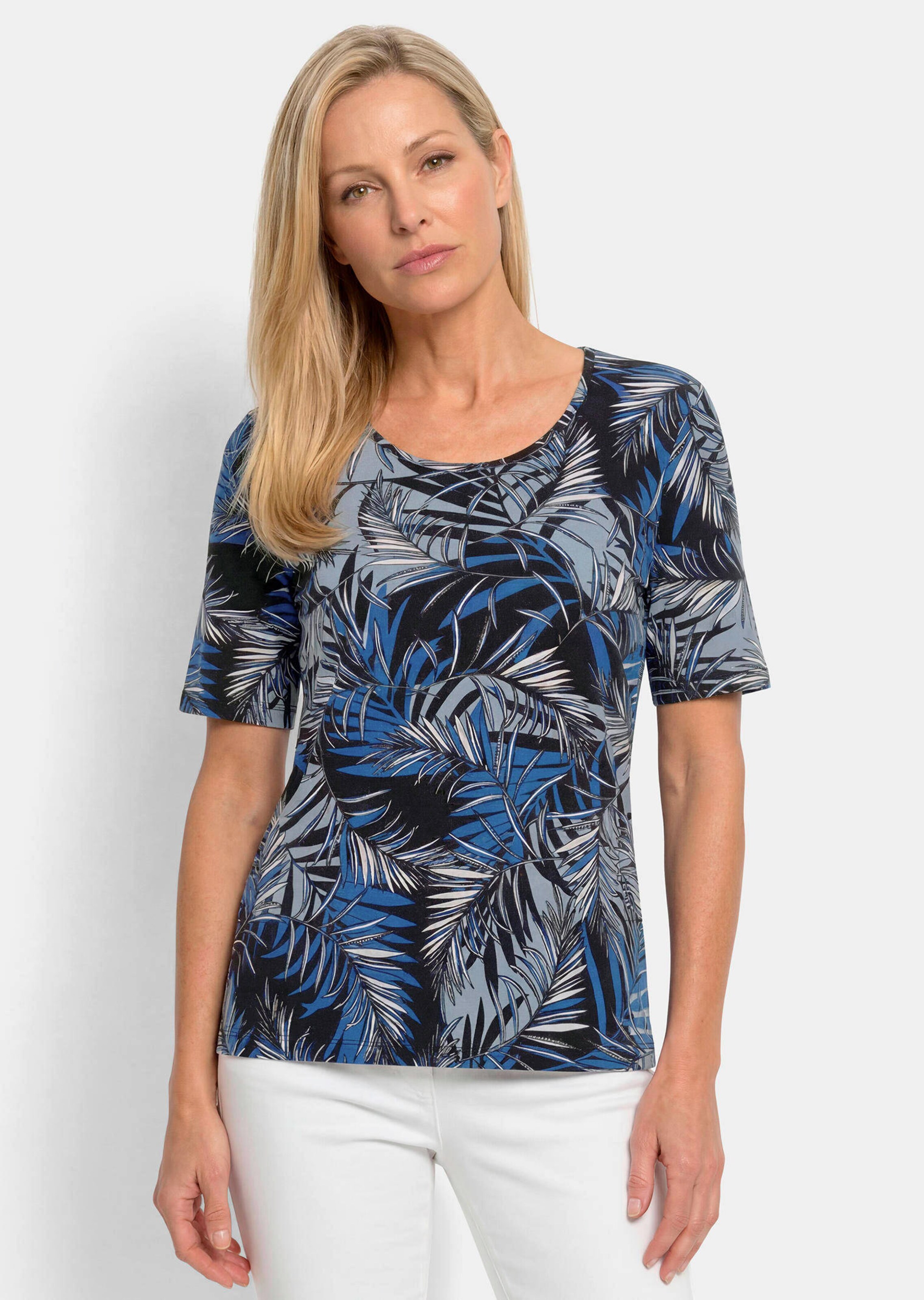 T-shirt en viscose avec imprimé palmier
