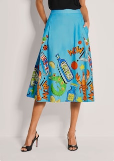 Midi skirt with pop art print thumbnail 1