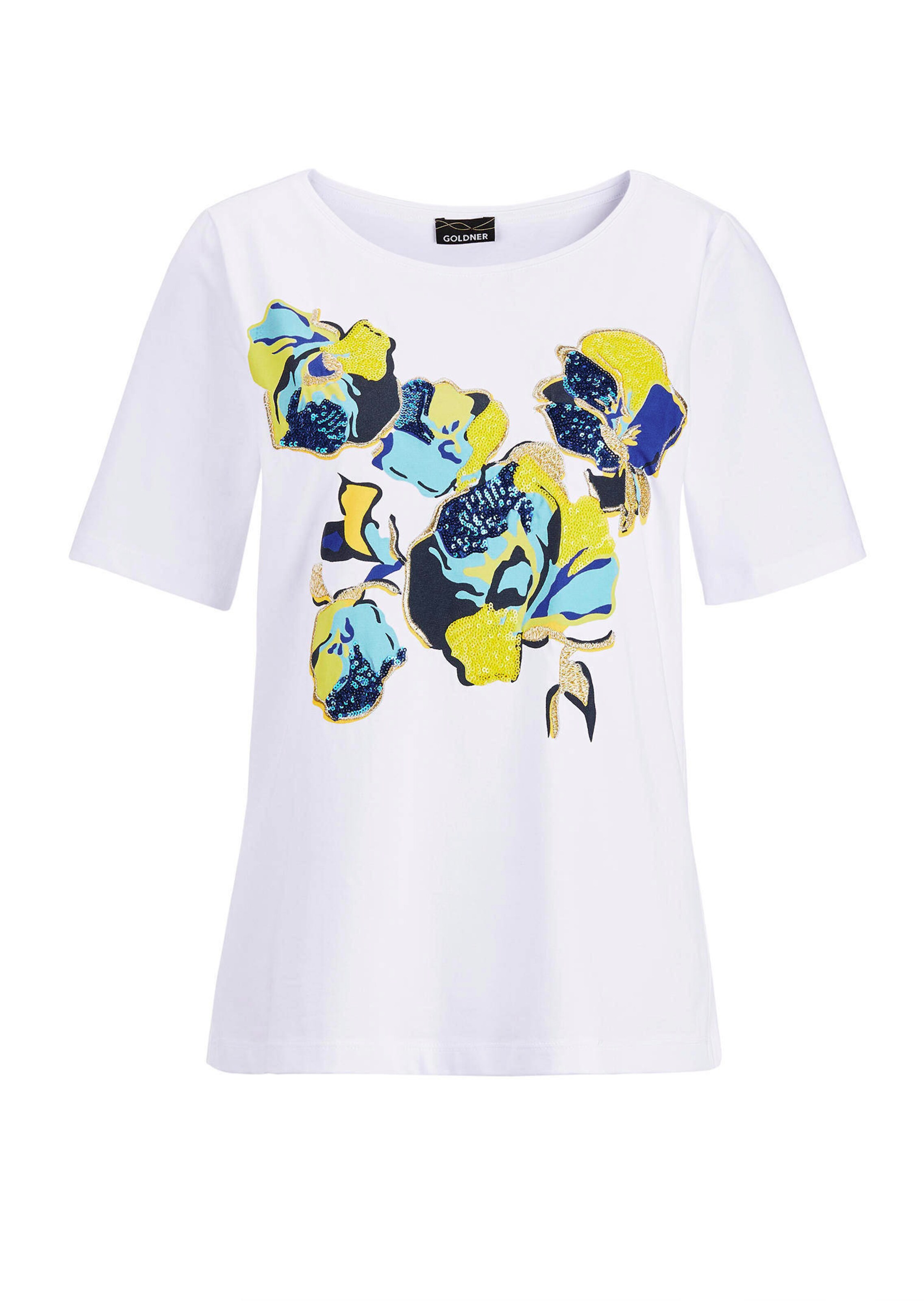 Printshirt mit Stickerei