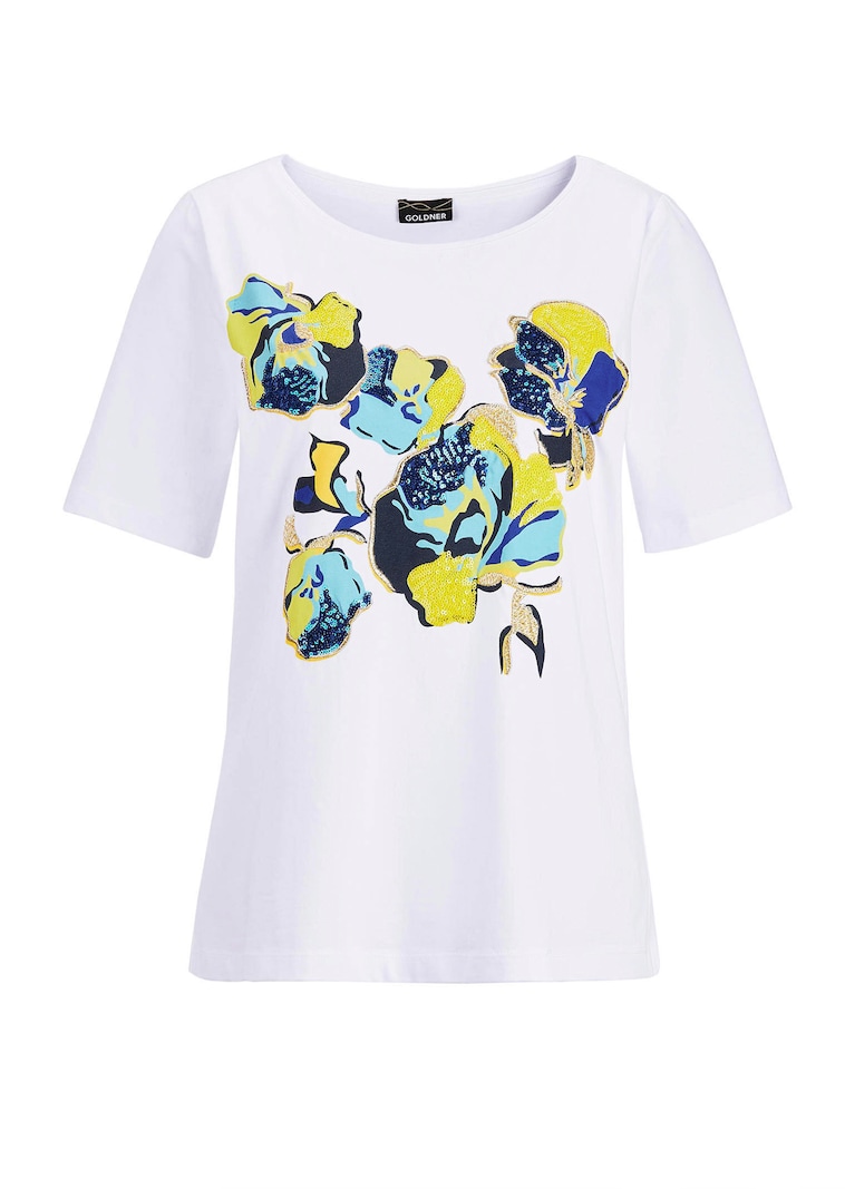 T-shirt imprimé avec broderie