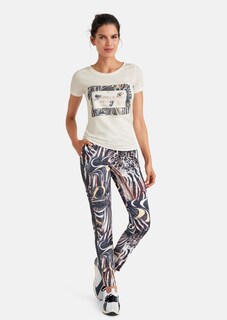 Short-sleeved shirt with animal print and logo lettering thumbnail 2