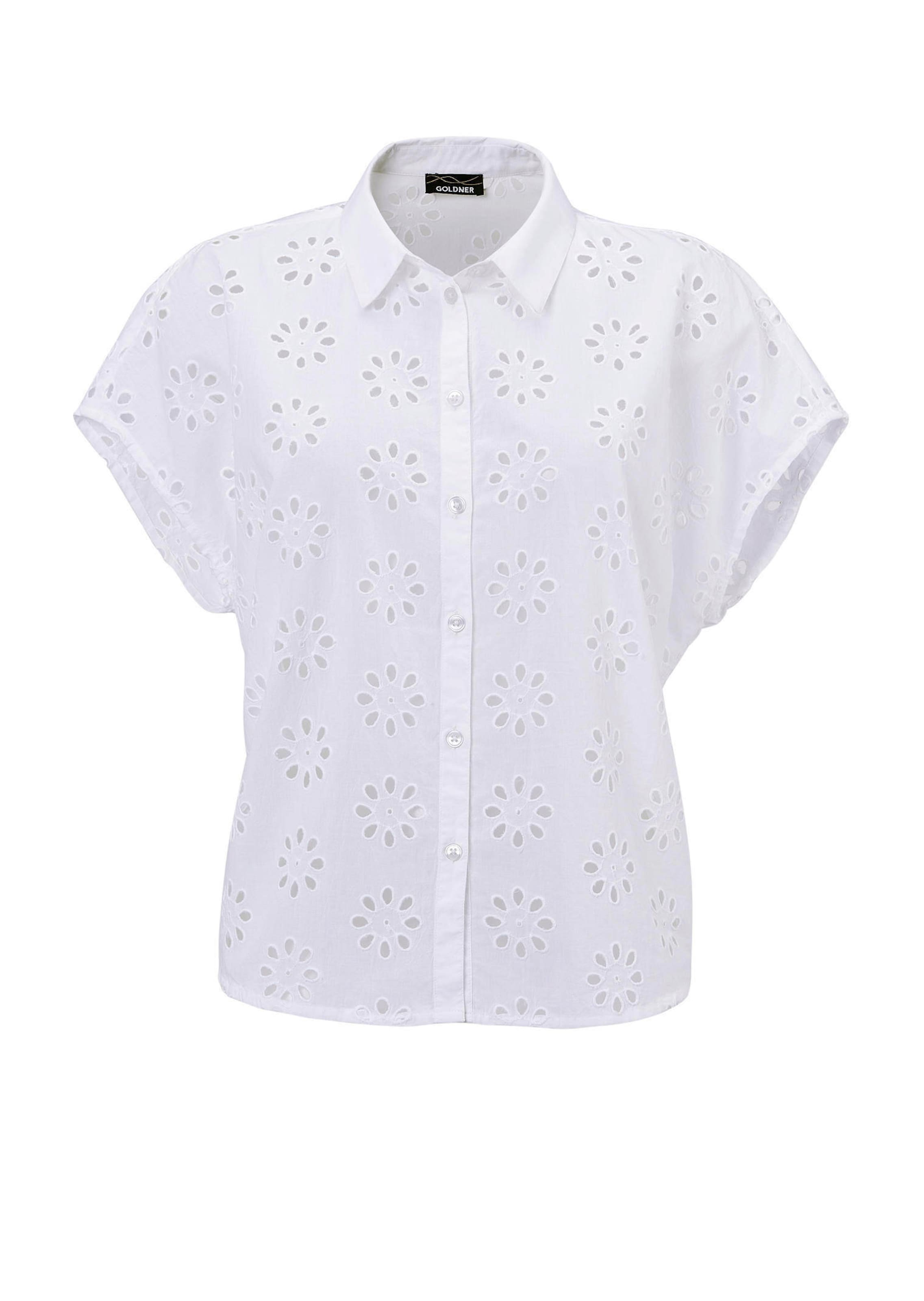 Blouse met korte mouwen een ajourpatroon