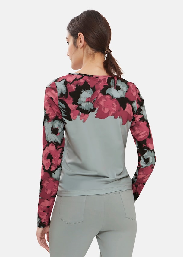 Long-sleeved shirt with floral print 2
