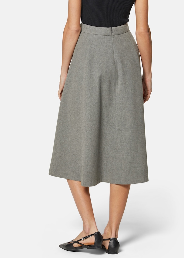 Calf-length pleated skirt in elegant Ceramica fabric 2