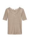 Short-sleeved linen shirt with a fine lace accent thumbnail 6