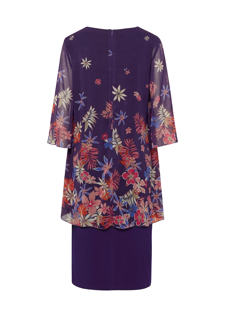 Kleid mit floralem Chiffonüberwurf