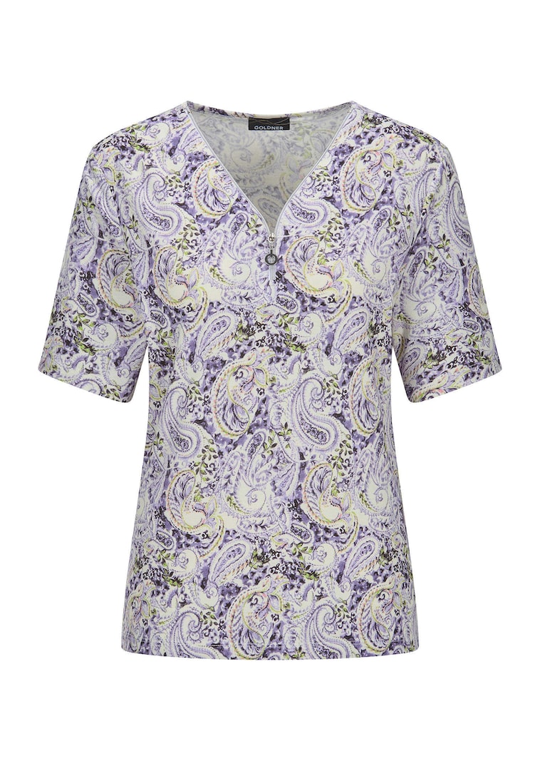 T-shirt en jersey avec encolure zippée