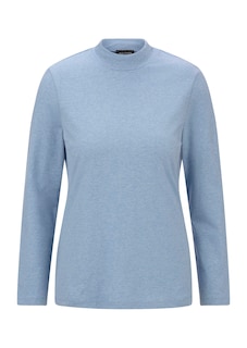 Shirt met lange mouwen en opstaande kraag, van katoen thumbnail 6