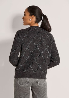 Strickjacke mit Rautenmuster und Pailletten thumbnail 3