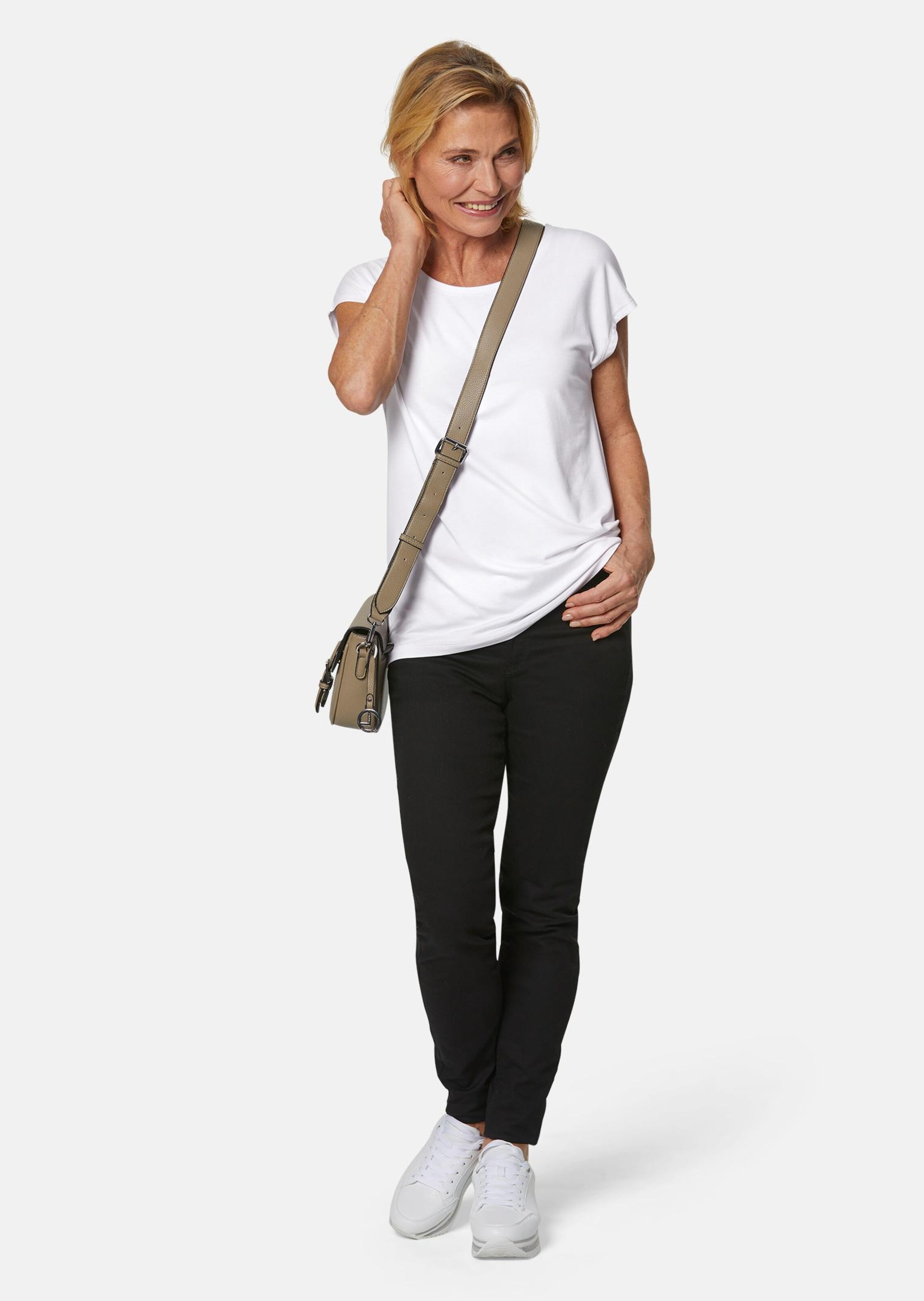 T-shirt extensible en matière durable - blanc - Gr. 44 de Goldner Fashion