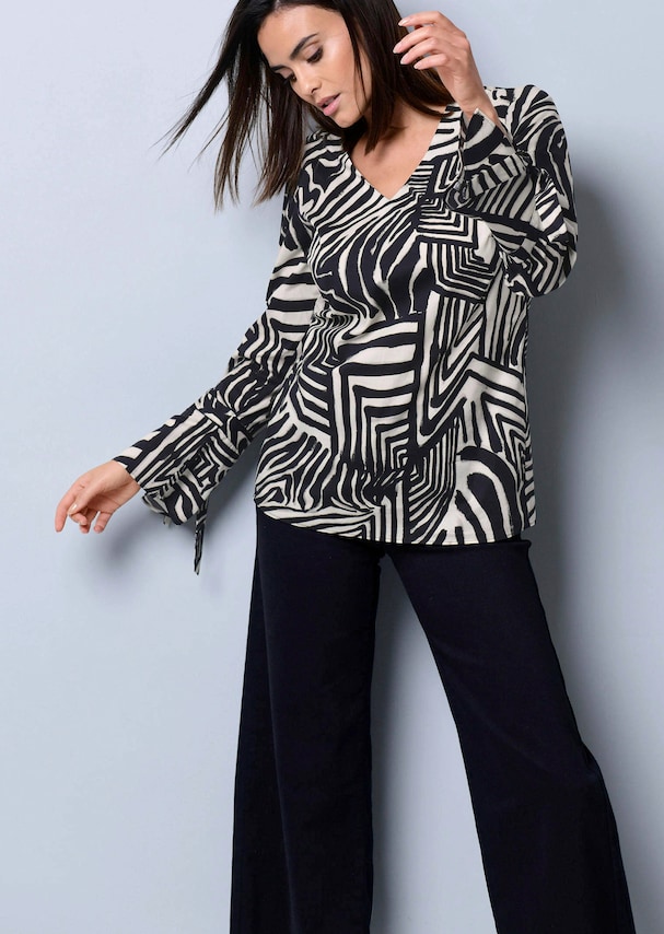 Bluse mit Bindeband am Ärmel 6