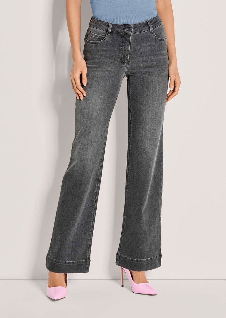 Bequeme Wide-Leg-Jeans aus Powerstretch