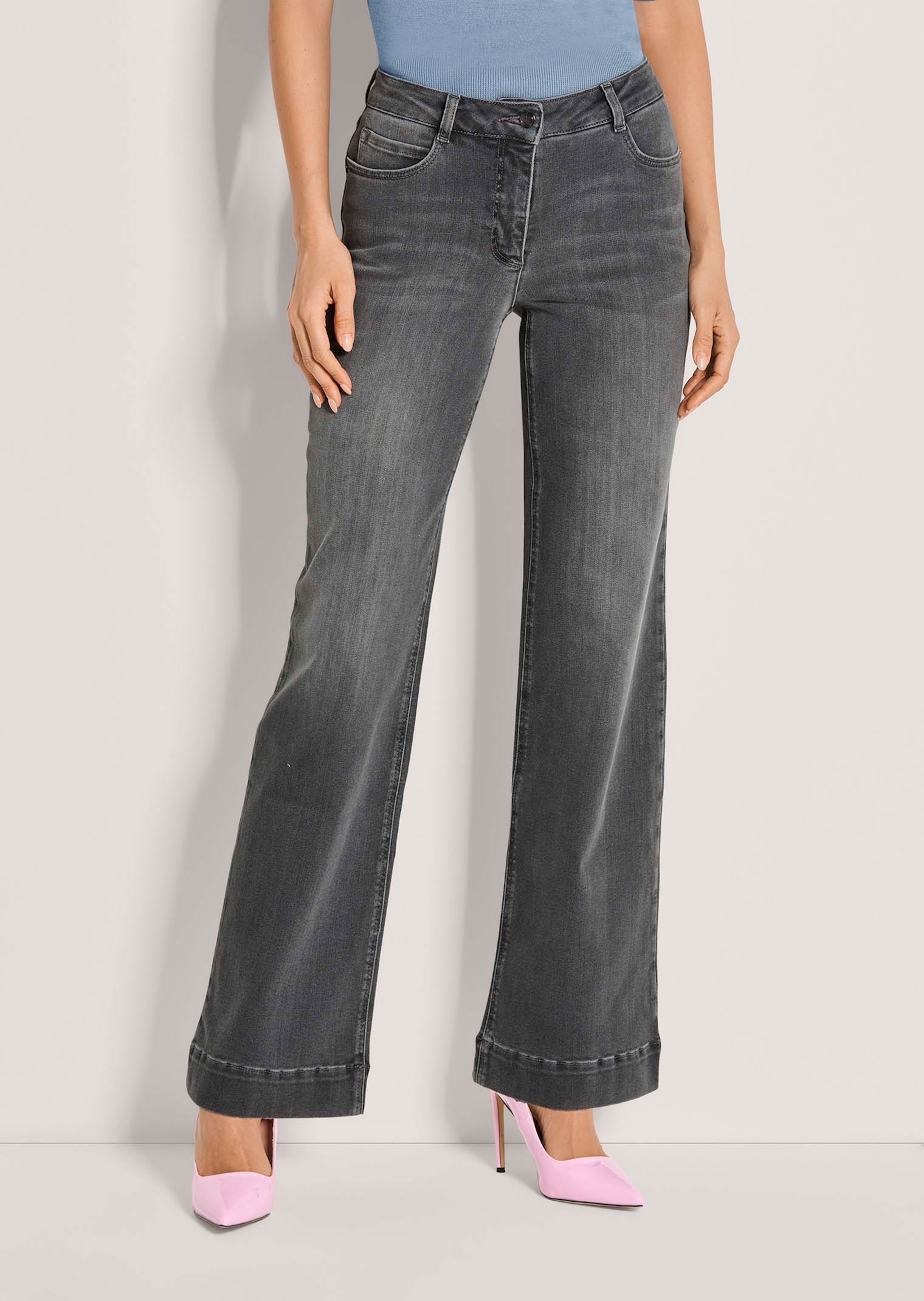 Bequeme Wide-Leg-Jeans aus Powerstretch