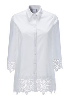 Baumwoll-Bluse mit Spitzen-Abschlüssen thumbnail 1