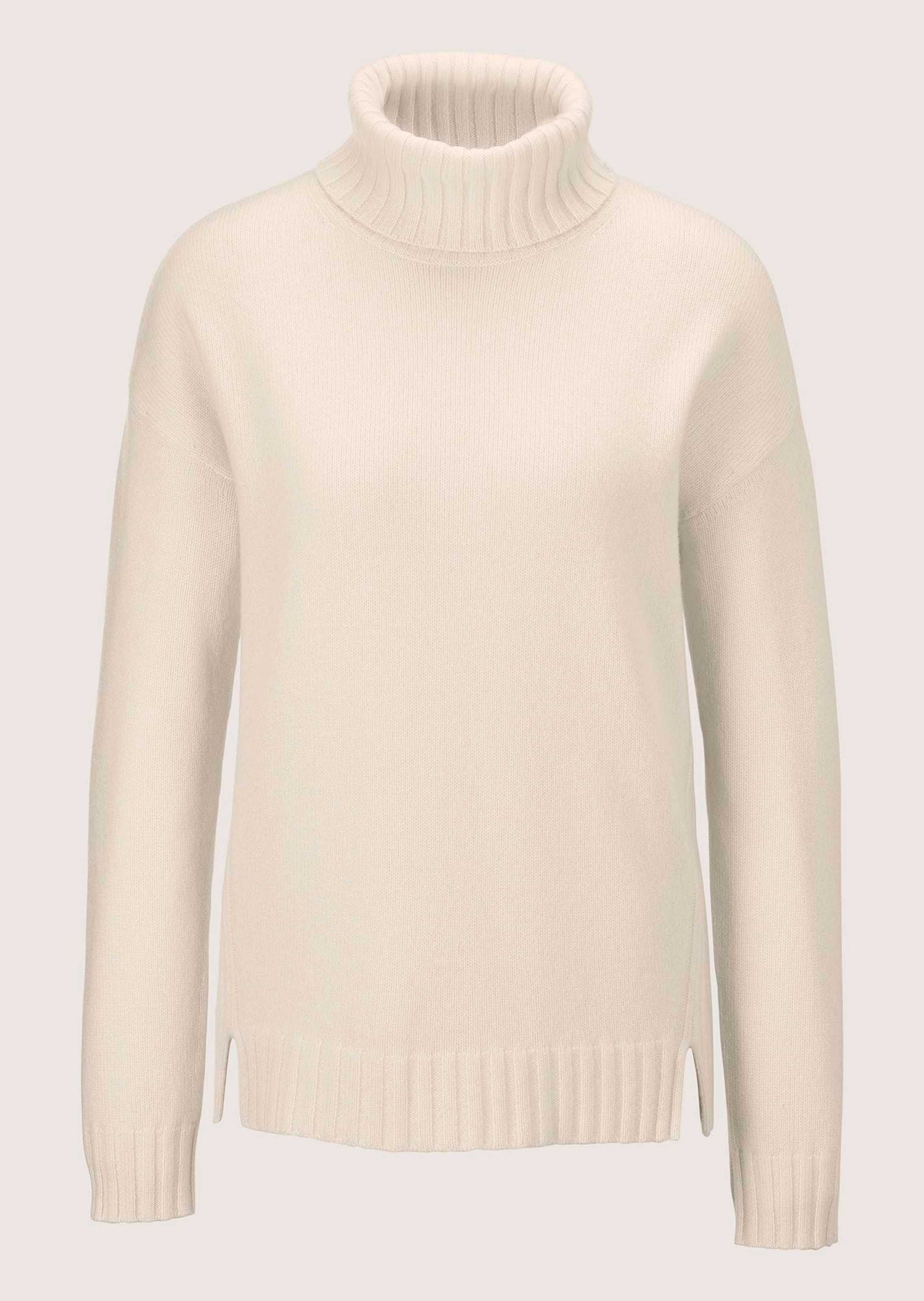 Cashmere roll neck jumper in natural white MADELEINE Fashion