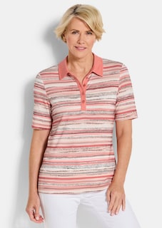 Geringeltes Poloshirt aus Viskose-Jersey thumbnail 1