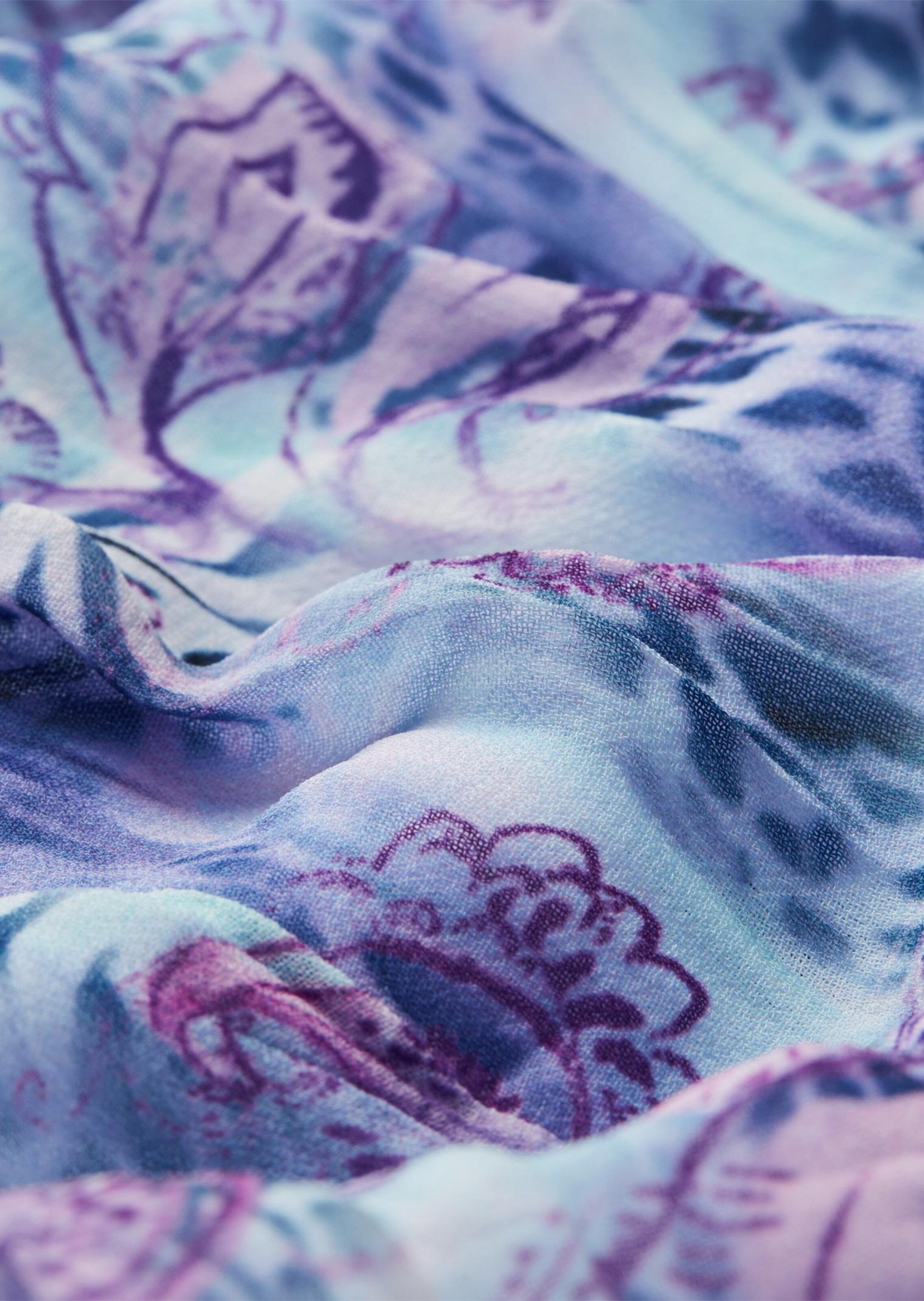 Jupe imprimée en tissu crash - vert menthe / mauve / à motifs - Gr. 40 de Goldner Fashion