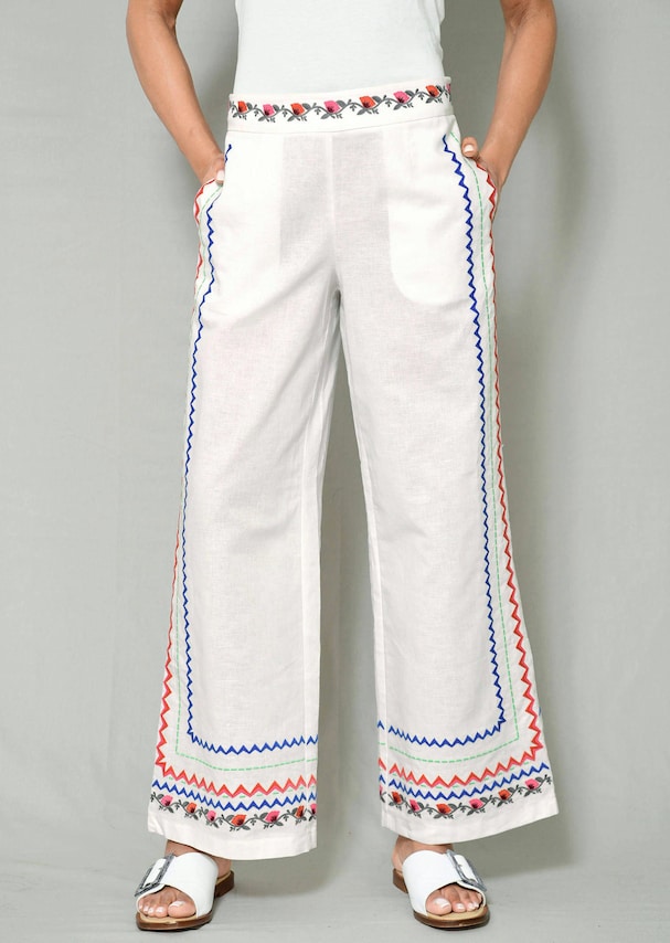 Strandhose mit bunter Stickerei 3