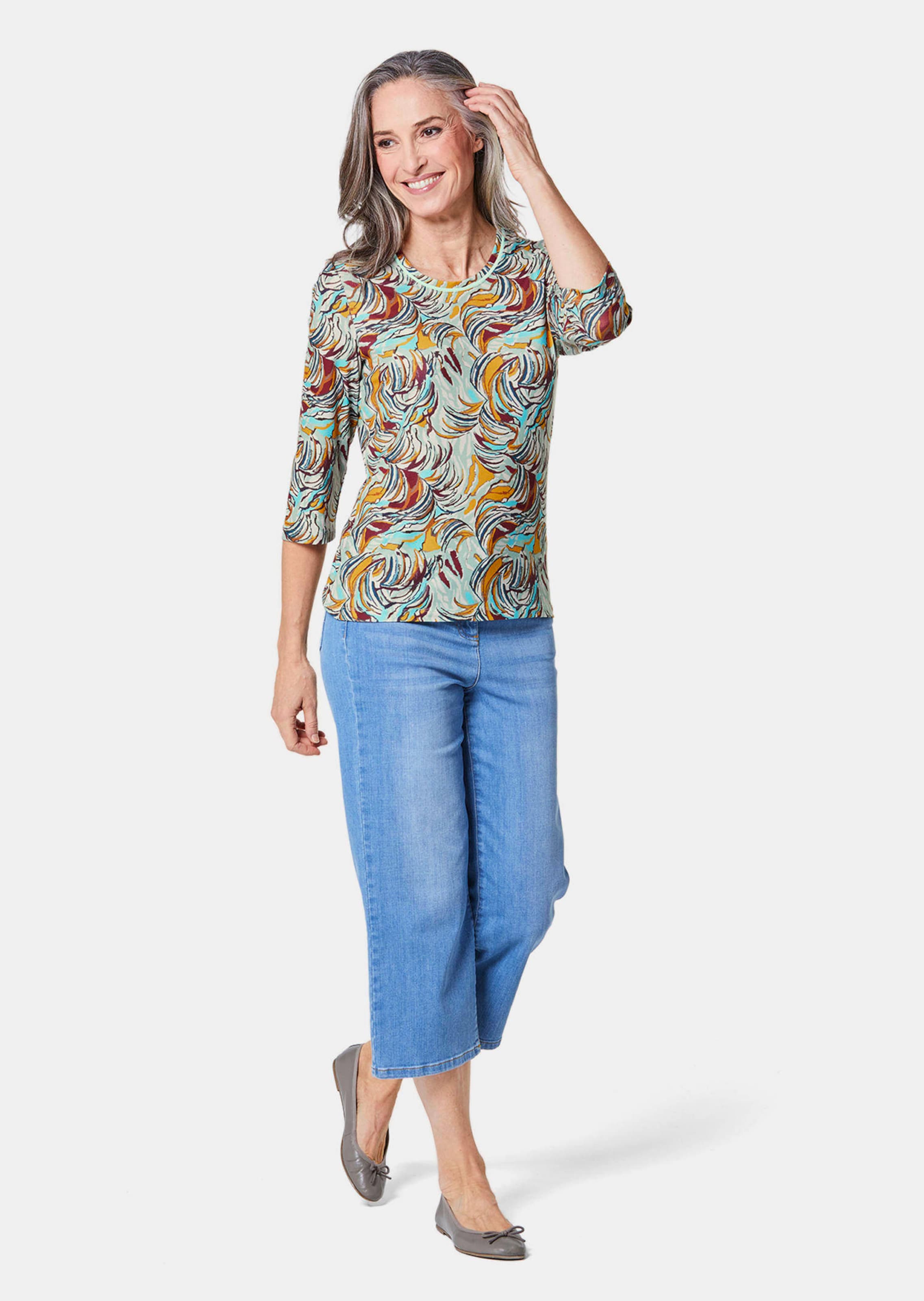 T-shirt imprimé à couleurs vives - sauge / à motifs - Gr. 25 de Goldner Fashion