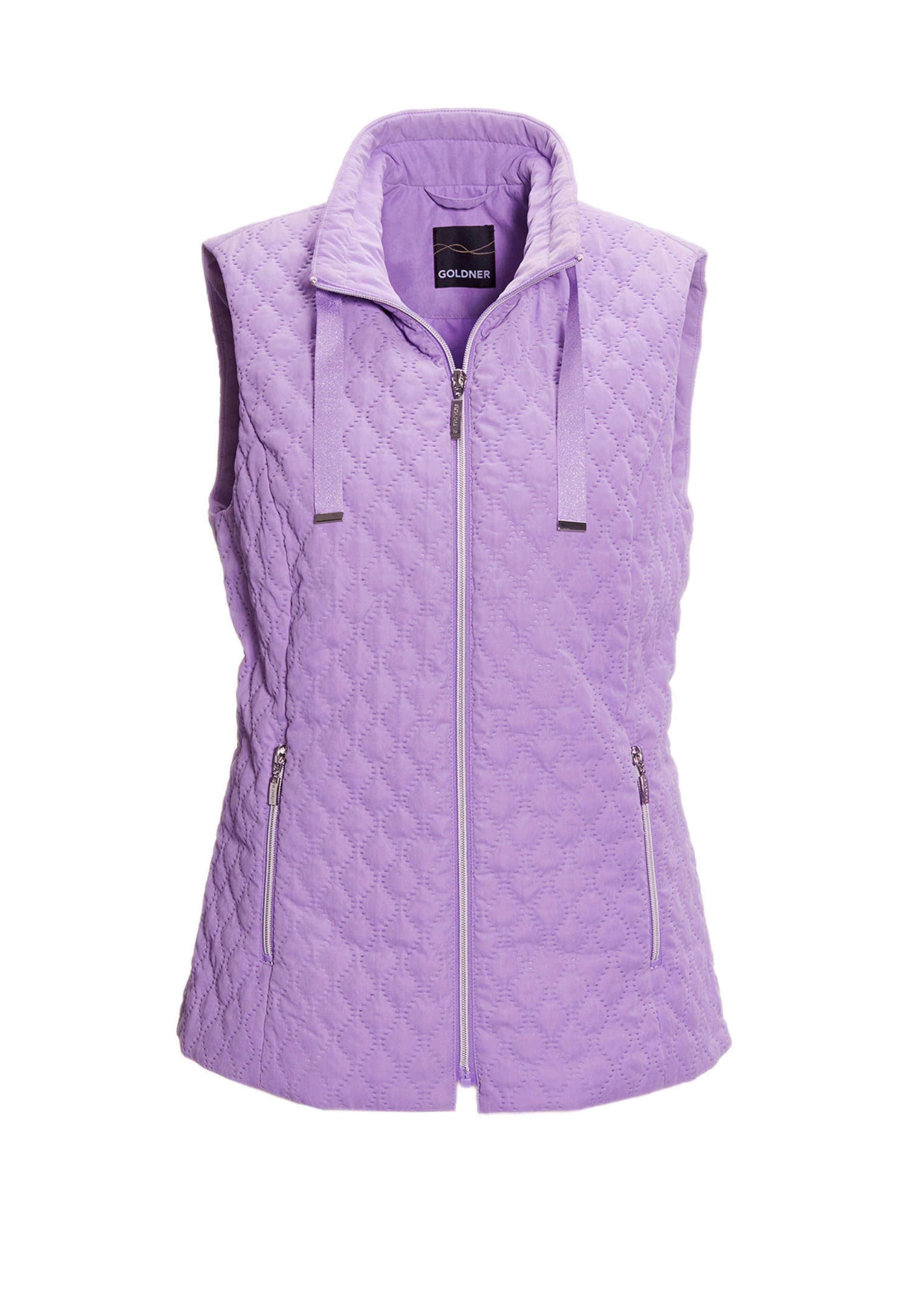 Licht, doorgestikt vest met opstaande kraag