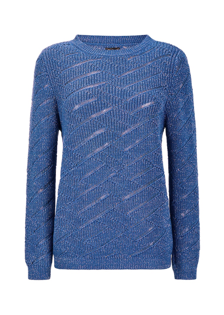Pullover met ajour en ribtricot