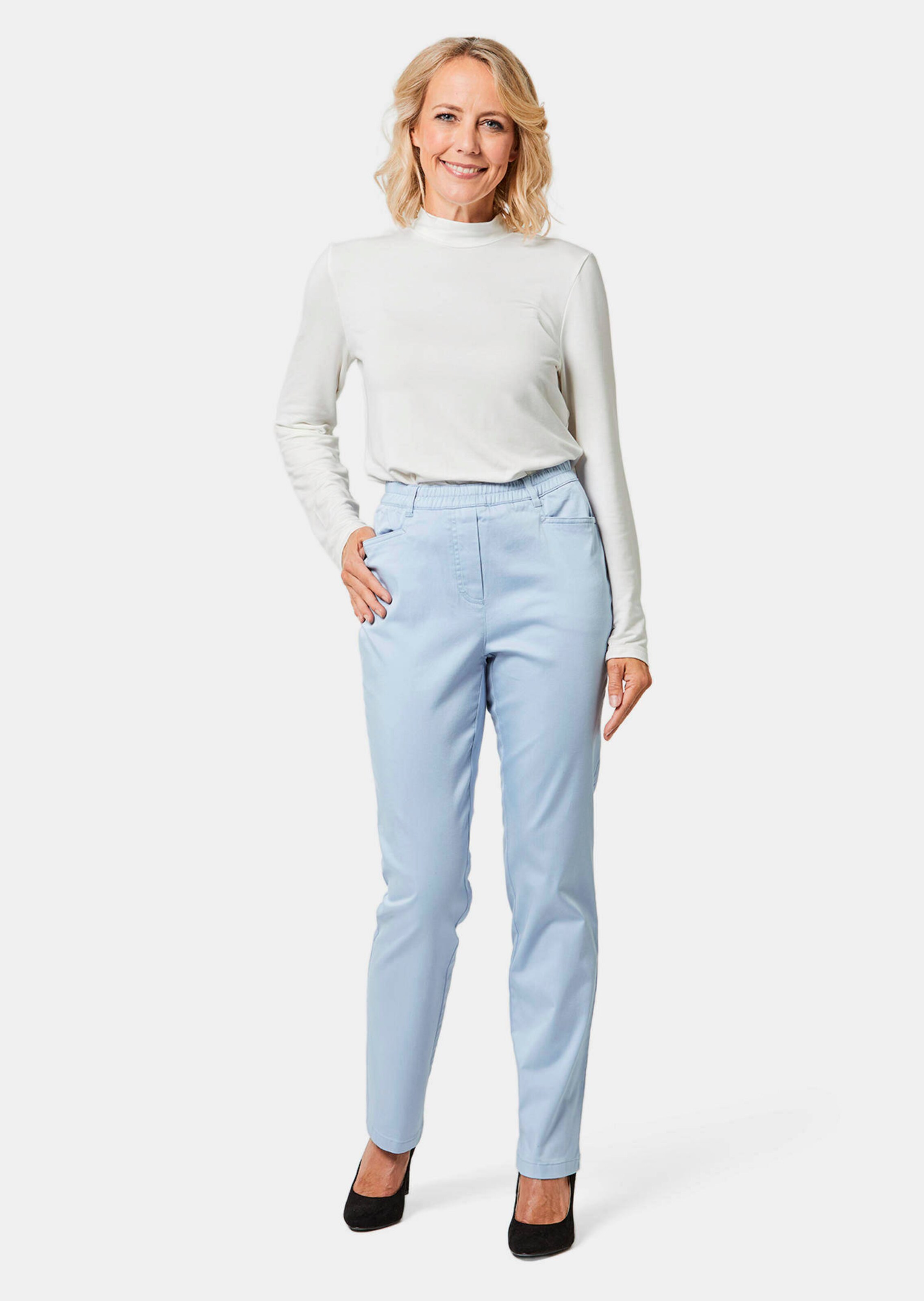 Pantalon léger en coton LOUISA - bleu clair - Gr. 275 de Goldner Fashion