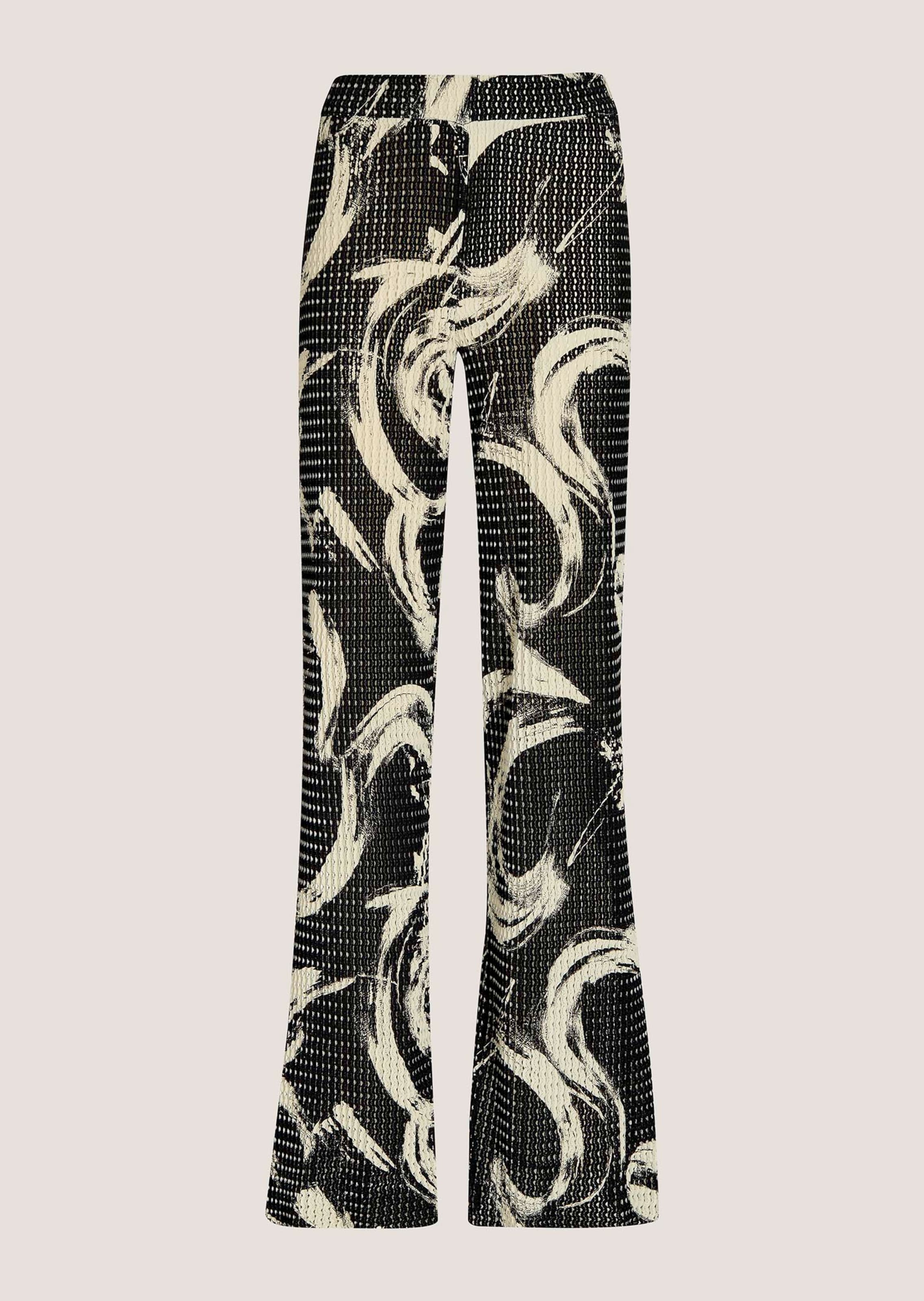 Bedruckte Ajour-Hose mit weitem Bein