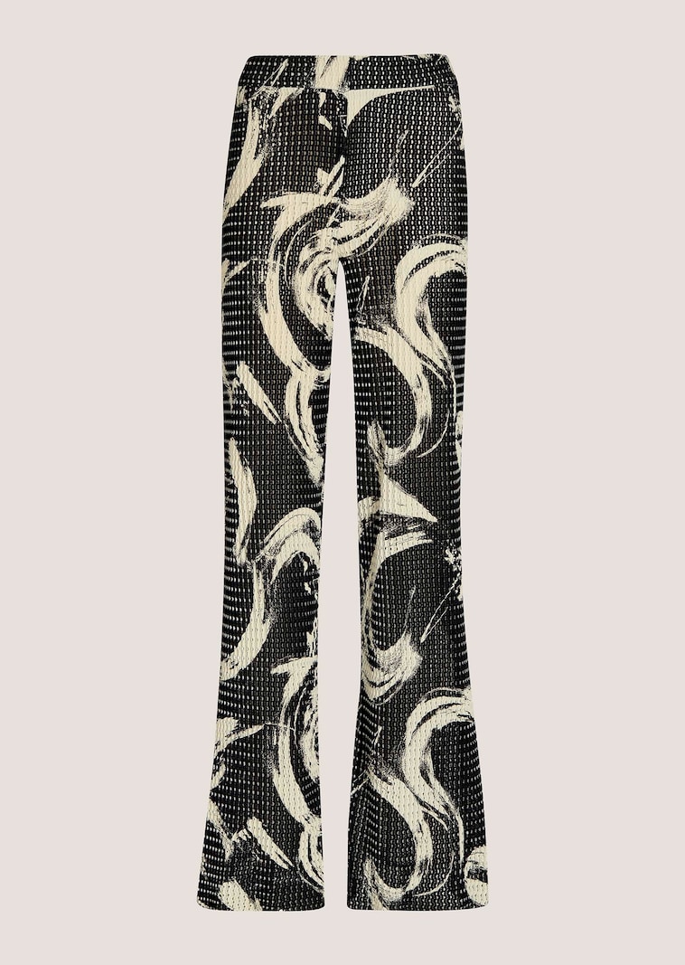 Bedruckte Ajour-Hose mit weitem Bein