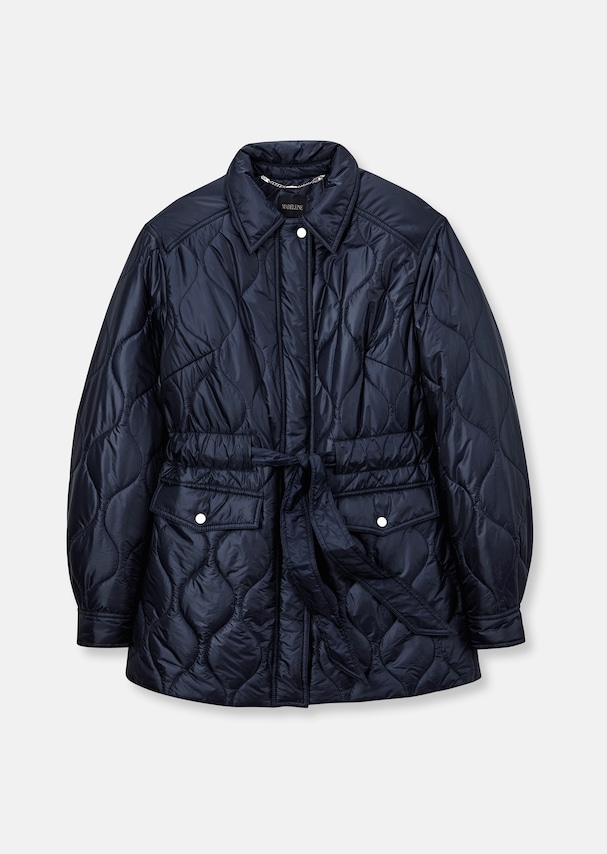 Padded quilted jacket with drawstring waist 5